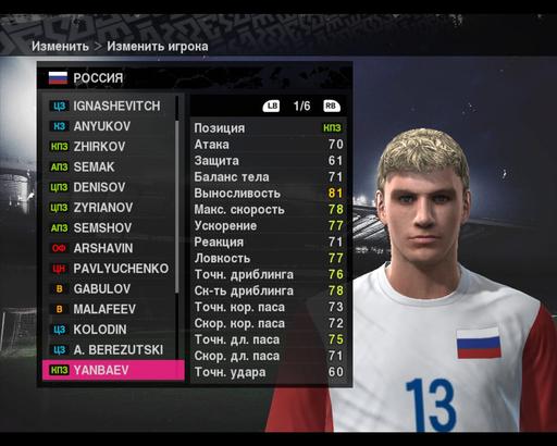 Pro Evolution Soccer 2010 - Сборная России в PES 2010.